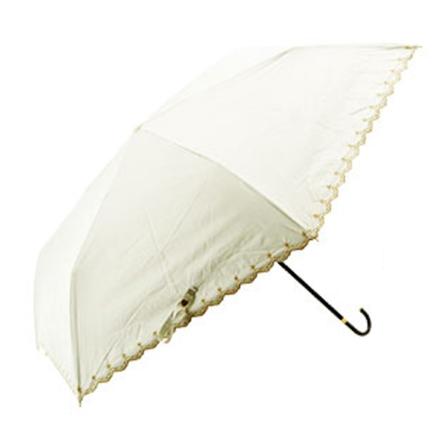 遮熱 遮光 ミニパラソル 折り畳み傘 2500 801-972.遮光星柄スカラップ オフ