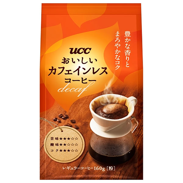 UCC おいしいカフェインレスコーヒー 160g袋×12袋入×(2ケース)|嗜好品 コーヒー 珈琲 レギュラーコーヒー