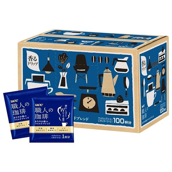 UCC 職人の珈琲 ドリップコーヒー まろやか味のマイルドブレンド (7g×100P)×1箱入×(2ケース)|コーヒー 珈琲 ブレンド ドリップコーヒー