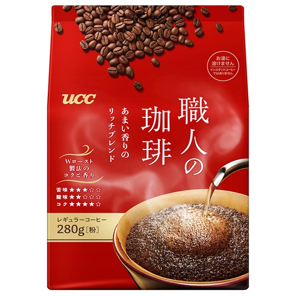 UCC 職人の珈琲 あまい香りのリッチブレンド 280g×12(6×2)袋入×(2ケース)|コーヒー 珈琲