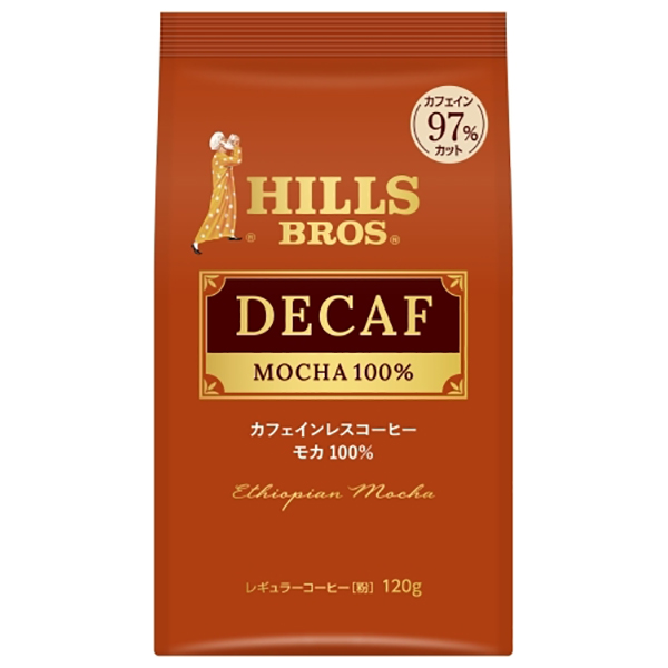 日本ヒルスコーヒー カフェインレスコーヒー モカ100%(粉) 120g袋×12(6×2)袋入×(2ケース)|コーヒー 珈琲 嗜好品 レギュラーコーヒー