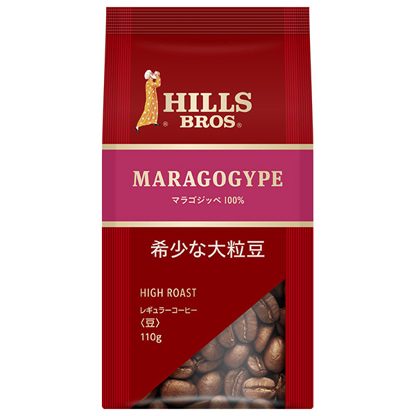 日本ヒルスコーヒー マラゴジッペ100%(豆) 110g袋×12袋入×(2ケース)|嗜好品 コーヒー類 レギュラーコーヒー 袋
