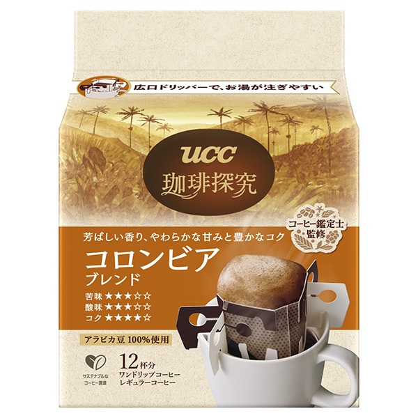 UCC 珈琲探求 ワンドリップコーヒー コロンビアブレンド (10g×12P)×12袋入×(2ケース)|嗜好品 コーヒー 珈琲 ドリップコーヒー アソート