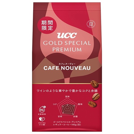 UCC GOLD SPECIAL PREMIUM 炒り豆 カフェヌーヴォー 140g×12箱入|ucc 嗜好品 コーヒー 炒り豆 珈琲 新豆 酸味 上品な甘み 芳香 コーヒー豆 レギュラーコーヒー