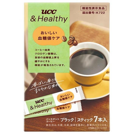 UCC &Healthy おいしい血糖値ケア スティックコーヒー (2g×7P)×24個入|インスタントコーヒー ブレンド 珈琲 ダイエットサポート 糖質カット スティックコーヒー