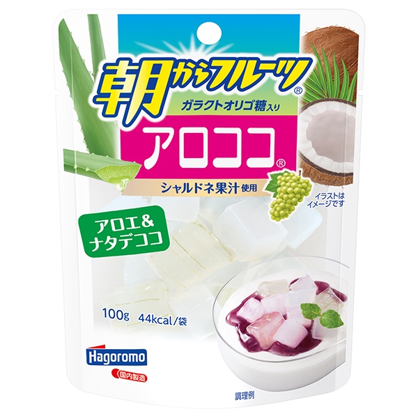 はごろもフーズ 朝からフルーツ アロココ 100g(固形量50g)×6袋入|フルーツ 果物 アロエ ナタデココ パウチ