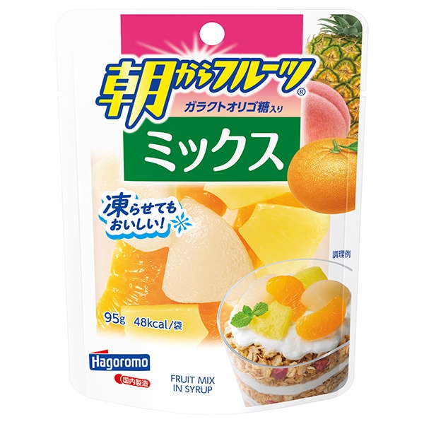 はごろもフーズ 朝からフルーツ ミックス 95gパウチ×6袋入|フルーツ 果物 パイン みかん 白もも パウチ 朝食 果物 パインアップル ピーチ
