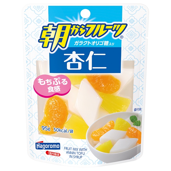 はごろもフーズ 朝からフルーツ 杏仁 95gパウチ×6袋入|フルーツ 果物 杏仁 パウチ 朝食 ガラクトオリゴ糖 ビタミンC クエン酸
