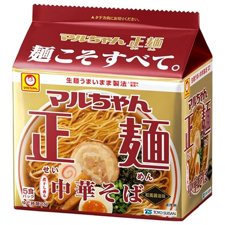 東洋水産 マルちゃん正麺 中華そば 和風醤油 (105g×5食)×6個入|マルちゃん正麺 中華そば 和風醤油味 しょうゆ インスタント 袋めん 即席 アレンジ 5食パック