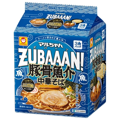 東洋水産 マルちゃんZUBAAAN! 豚骨魚介中華そば 3食パック×9個入|インスタント食品 即席 ラーメン 袋めん 豚骨 魚介