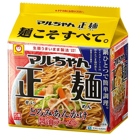 東洋水産 マルちゃん正麺 とろみあんかけ醤油ラーメン 5食×6個入|マルちゃん正麺 醤油 とろみあんかけ インスタント 袋めん 即席 アレンジ 5食パック