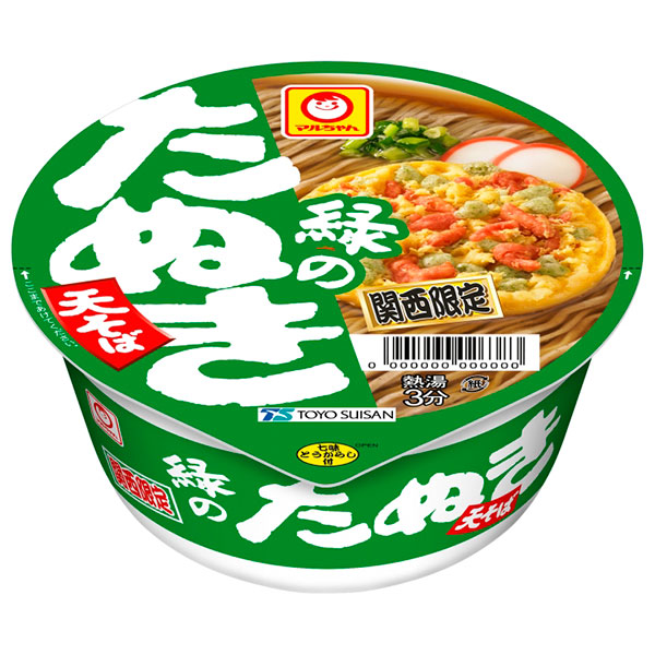 東洋水産 マルちゃん 緑のたぬき天そば(関西) 101g×12個入|インスタント そば 即席 カップ麺
