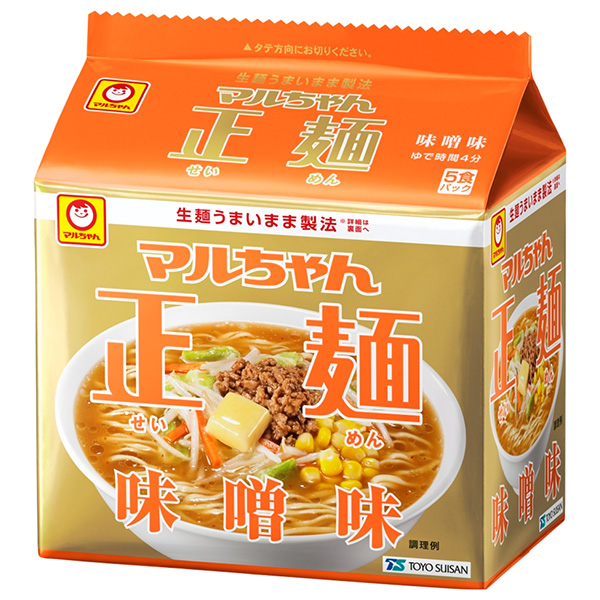 東洋水産 マルちゃん正麺 味噌味 (108g×5食)×6個入|インスタント食品 即席 袋めん