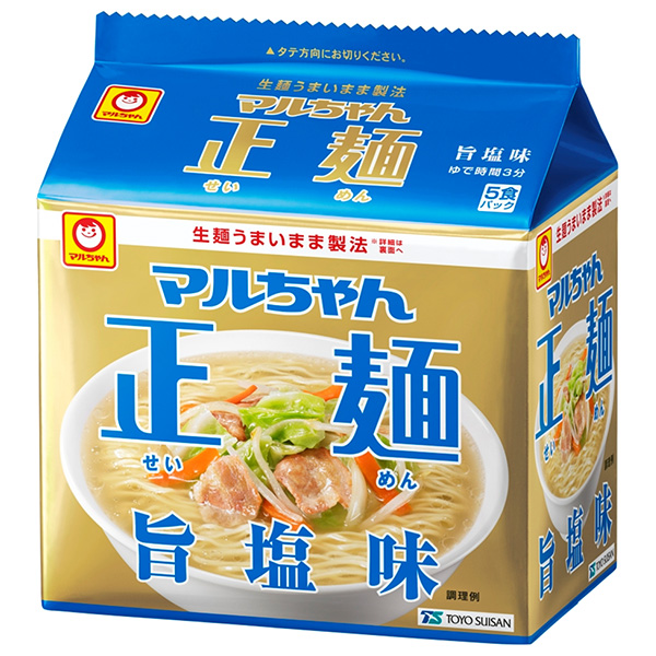 東洋水産 マルちゃん正麺 旨塩味 (112g×5食)×6個入|インスタント食品 即席 袋めん