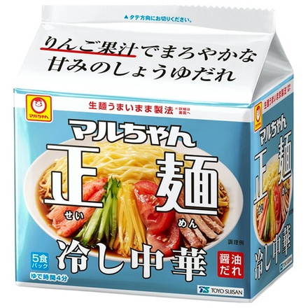 東洋水産 マルちゃん正麺 冷し中華 5食パック (118g×5食)×6個入|インスタント 即席めん 袋麺 ひやし中華