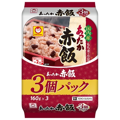 東洋水産 あったか赤飯 3個パック (160g×3個)×8個入|一般食品 レトルト食品 ご飯 赤飯