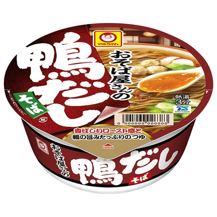 東洋水産 マルちゃん おそば屋さんの 鴨だし そば 98g×12個入|カップ麺 インスタント麺 蕎麦 即席 鴨そば