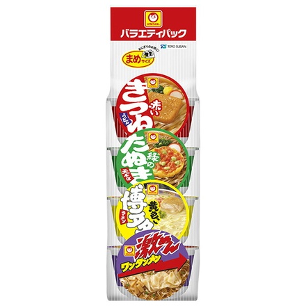 東洋水産 マルちゃん まめバラエティパック 4食入り 西向け 160g×6袋入|インスタント カップめん ミニカップ バラエティパック