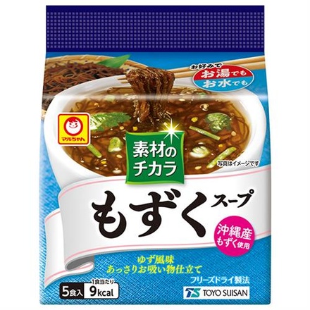 東洋水産 マルちゃん 素材のチカラ もずくスープ (3.6g×5食)×6袋入×(2ケース)|インスタント もずく フリーズドライ スープ