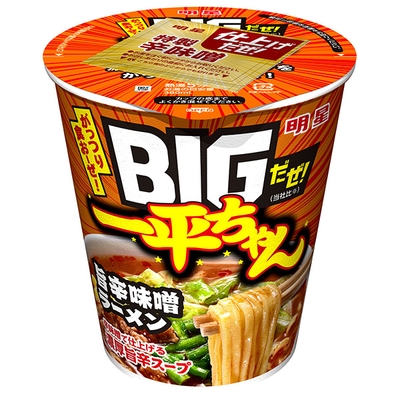 明星食品 BIGだぜ!一平ちゃん 濃厚味噌ラーメン 97g×12個入|ラーメン カップ麺 インスタント麺 即席