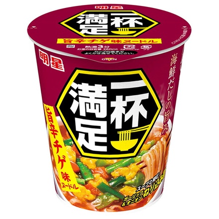 明星食品 一杯満足 旨辛チゲ味 ヌードル 62g×12個入|インスタント食品 即席 カップめん ラーメン チゲ ちげ