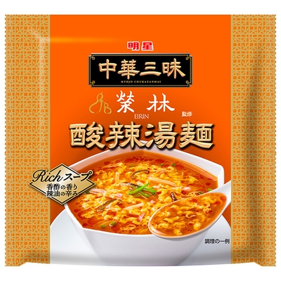 明星食品 中華三昧 榮林 酸辣湯麺 103g×12個入|サンラータン 食品 即席 ラーメン