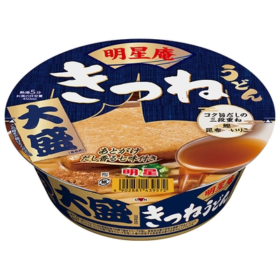 明星食品 明星庵 きつねうどん 大盛 105g×12個入|インスタント食品 即席麺 カップめん うどん 大盛り