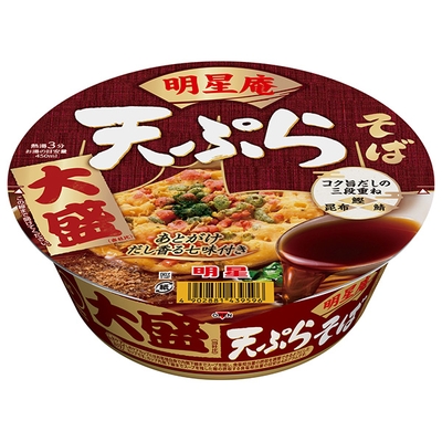 明星食品 明星庵 天ぷらそば 大盛 112g×12個入|インスタント食品 即席麺 カップめん 蕎麦 大盛り
