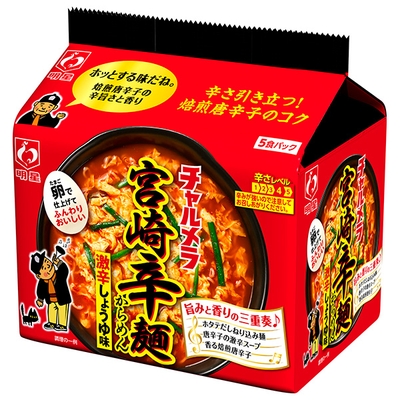 明星食品 チャルメラ 宮崎辛麺 5食パック×6袋入|インスタント食品 即席麺 袋めん