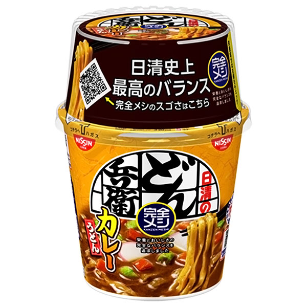 日清食品 完全メシ 日清のどん兵衛 カレーうどん 112g×6個入|インスタント食品 即席 どん兵衛 カレーうどん 栄養バランス 栄養素 防災食