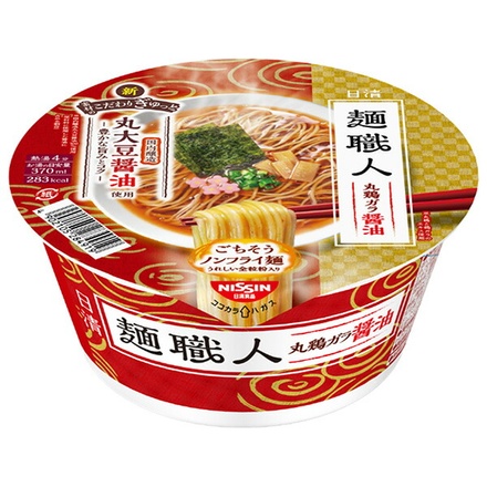 日清食品 麺職人 丸鶏ガラ醤油 87g×12個入|醤油 インスタント麺 ラーメン 即席