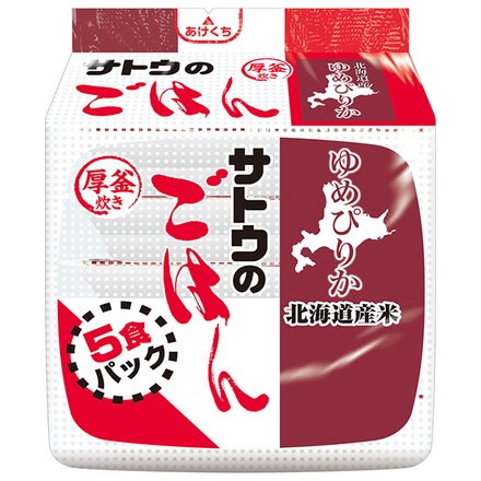 サトウ食品 サトウのごはん 北海道産ゆめぴりか 5食パック (200g×5食)×8個入|米 お米 こめ 白米 ごはん ゆめぴりか