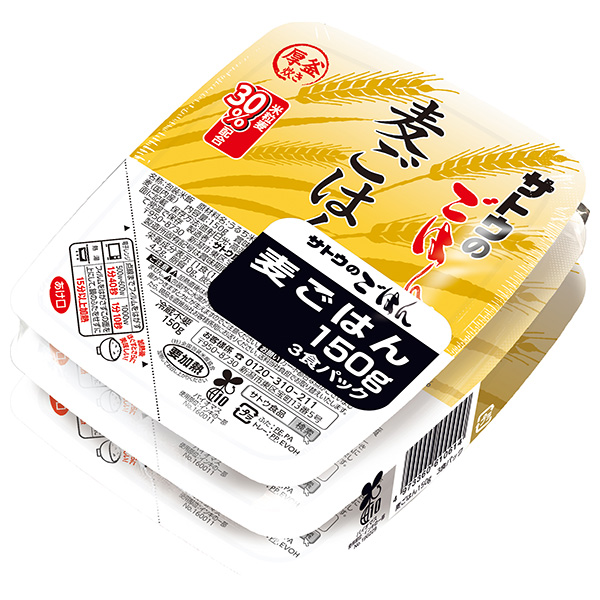 サトウ食品 サトウのごはん 麦ごはん 3食パック (150g×3食)×12個入|ごはん 米 お米 おこめ こめ 麦ごはん