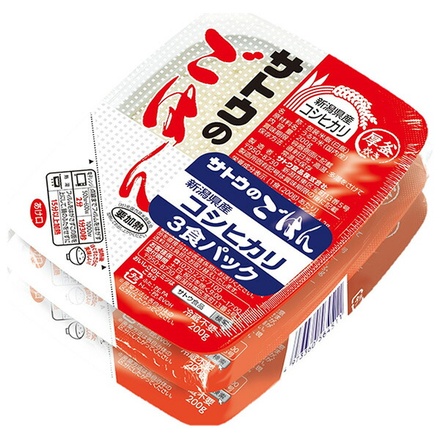 サトウ食品 サトウのごはん 新潟県産コシヒカリ 3食セット (200g×3食)×12個入×(2ケース)|レトルト サトウの ご飯 米 新潟県産