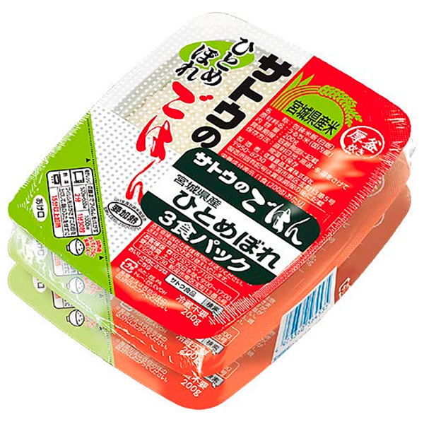 サトウ食品 サトウのごはん 宮城県産ひとめぼれ 3食セット (200g×3食)×12個入|レトルト サトウの ご飯 米