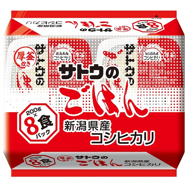 サトウ食品 サトウのごはん 新潟県産コシヒカリ 8食パック (200g×8食)×4袋入|さとうのごはん レトルト サトウの ご飯 米 レンジ ごはん