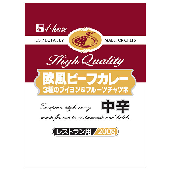 ハウス食品 欧風ビーフカレー 3種のブイヨン&フルーツチャツネ 中辛 200g×30個入×(2ケース)|レトルト カレー 欧風