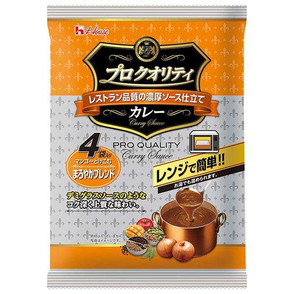 ハウス食品 プロ クオリティ カレー 4袋入り まろやかブレンド 680g(170g×4袋)×6個入×(2ケース)|レンジ調理 カレー レトルト ビーフカレー