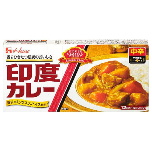ハウス食品 印度カレー 中辛 230g×10個入×(2ケース)|調味料、カレー ルウ
