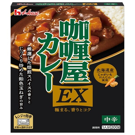 ハウス食品 ??屋カレー EX 中辛 200g×30個入|レトルトカレー レンジ対応 焙煎スパイス 飴色玉ねぎ 北海道産野菜 具材感 中辛 時短