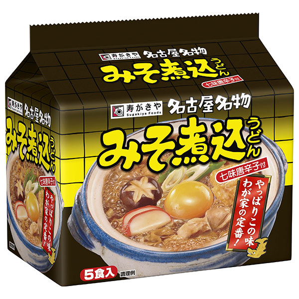寿がきや 名古屋名物 みそ煮込うどん 5食パック 460g(92g×5食)×6袋入|インスタント ラーメン 即席 袋麺 うどん