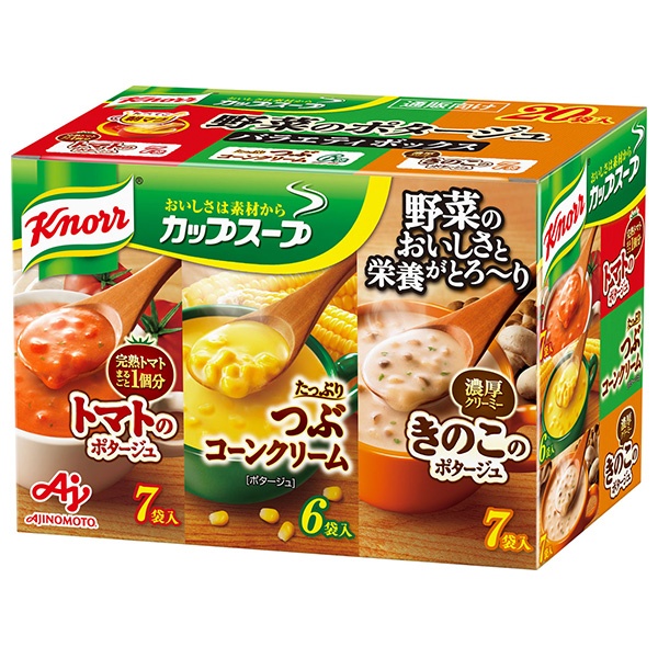 味の素 クノール カップスープ 野菜のポタージュ バラエティボックス 20袋×1箱入|野菜 スープ トマト コーン きのこ