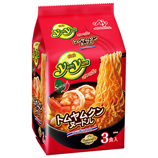 味の素 YumYum トムヤムクンヌードル 3食パック×9袋入|ラーメン 袋麺 インスタント麺