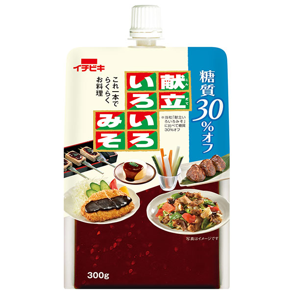 イチビキ 糖質30%オフ 献立いろいろみそ 300g×12本入|味噌 みそ 出汁 糖質オフ