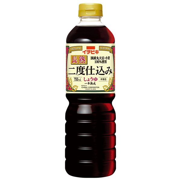 イチビキ 長熟二度仕込みしょうゆ 750mlペットボトル×8本入×(2ケース)|醤油 国産 二度仕込み製法 一年熟成