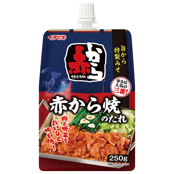 イチビキ 赤から焼のたれ 250g×10本入|調味料 味噌 スパウトパウチ にんにく 唐辛子
