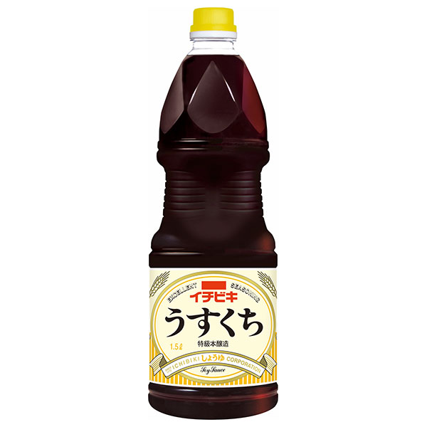 イチビキ うすくちしょうゆ グリップパック 1500mlペットボトル×6本入|一般食品 調味料 PET 薄口醤油 グルテンフリー