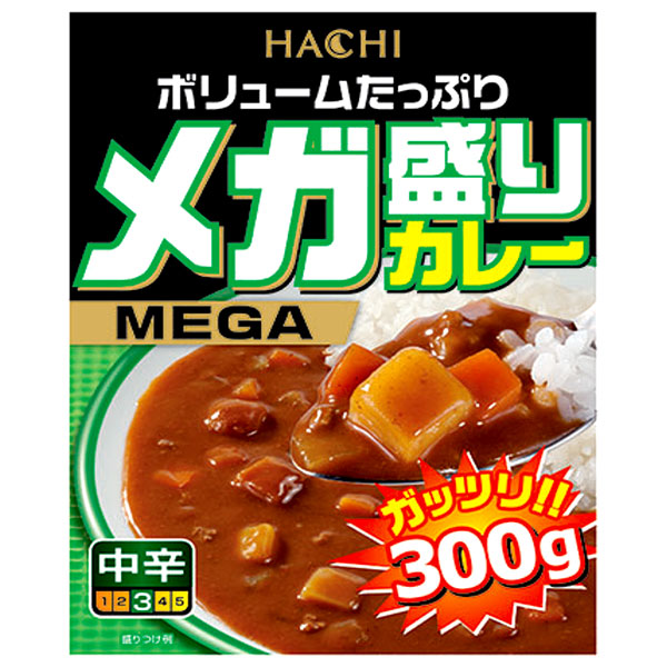 ハチ食品 メガ盛りカレー 中辛 300g×22個入×(2ケース)|レトルトカレー 中辛カレー カレー レトルト ひき肉
