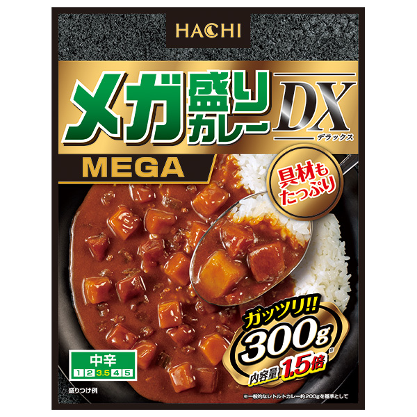 ハチ食品 メガ盛りカレー DX 中辛 300g×20個入|カレー メガ盛り 辛口
