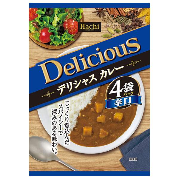 ハチ食品 デリシャスカレー 辛口 (170g×4袋)×12個入|Hachi レトルトカレー 4P 辛口
